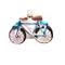 Wizardi 12" Glass Blue Bicycle Christmas Ornament